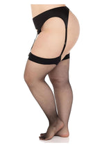 Load image into Gallery viewer, Leg Avenue Micro Net Spandex Stockings - 1x-2x - Black
