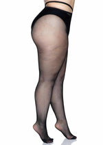 Load image into Gallery viewer, Leg Avenue Micro Net Strappy Waist Crotchless Tights
