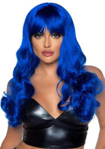 Load image into Gallery viewer, Leg Avenue Misfit Long Wavy Bang Wig - Blue - One Size
