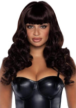 Load image into Gallery viewer, Leg Avenue Misfit Long Wavy Bang Wig - Brown - One Size
