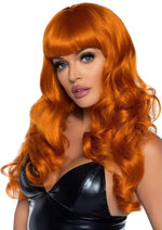 Load image into Gallery viewer, Leg Avenue Misfit Long Wavy Bang Wig - One Size - Ginger - Orange - One Size
