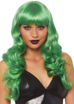 Load image into Gallery viewer, Leg Avenue Misfit Long Wavy Bang Wig - Green - One Size
