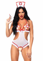 Load image into Gallery viewer, Leg Avenue Naughty Nurse - Red/White - One Size - 2 Piece/Set
