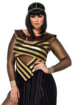 Load image into Gallery viewer, Leg Avenue Nile Queen Catsuit Dress with Jewel Collar Head - Black/Gold - Queen/XLarge/XXLarge - 3 Piece/Piece
