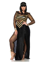Load image into Gallery viewer, Leg Avenue Nile Queen Catsuit Dress with Jewel Collar Head - Black/Gold - Queen/XLarge/XXLarge - 3 Piece/Piece
