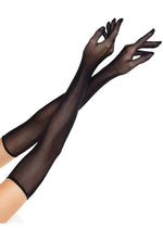 Load image into Gallery viewer, Leg Avenue Opera Length Fishnet Gloves - Black - One Size