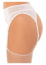 Load image into Gallery viewer, Leg Avenue Rhinestone Garter Belt - White - One Size
