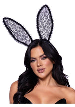 Load image into Gallery viewer, Leg Avenue Ruffle Bunny Ears - Black - One Size
