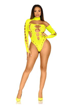 Load image into Gallery viewer, Leg Avenue Seamless Asymmetrical Cut Out Thong Back Bodysuit
