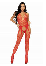 Load image into Gallery viewer, Leg Avenue Seamless Heart Net Suspender Bodystocking
