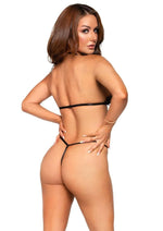Load image into Gallery viewer, Leg Avenue Sheer Butterfly Applique Bra Top and G-String Panty - Black - Small - 2 Pieces

