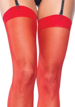 Load image into Gallery viewer, Leg Stocking Sheer Stocking - Red - One Size
