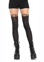 Load image into Gallery viewer, Leg Avenue Spandex Monkey Business Opaque Pantyhose with Curvy Tail - Black - One Size
