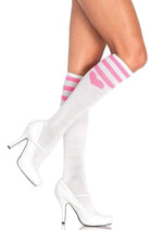 Load image into Gallery viewer, Leg Avenue Sweetheart Athletic Knee Socks - White - One Size
