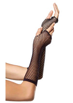 Load image into Gallery viewer, Leg Avenue Triangle Net Fingerless Gloves - Black - One Size
