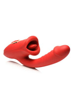Load image into Gallery viewer, Lickgasm Deep Kiss Kissing Rechargeable Silicone Rabbit Vibrator - Red
