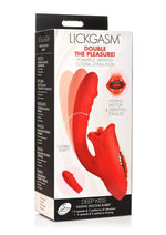 Load image into Gallery viewer, Lickgasm Deep Kiss Kissing Rechargeable Silicone Rabbit Vibrator - Red

