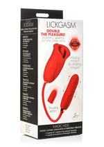 Load image into Gallery viewer, Lickgasm Magic Kiss Kissing Rechargeable Silicone Clitoral Stimulator with Thrusting Vibrator - Red
