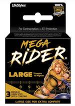 Load image into Gallery viewer, LifeStyles Mega Rider 3&#39;s Condoms - Large
