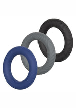 Load image into Gallery viewer, Link Up Ultra Soft Extreme Silicone Cock Ring - Black/Gray/Grey - 3 Pieces/Set