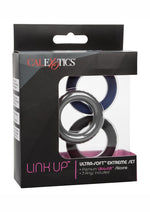 Load image into Gallery viewer, Link Up Ultra Soft Extreme Silicone Cock Ring - Black/Gray/Grey - 3 Pieces/Set