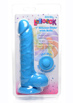 Load image into Gallery viewer, Lollicock Silicone Dildo with Balls - Berry/Blue - 7in