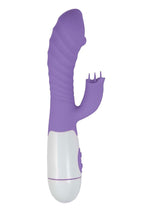 Load image into Gallery viewer, Lotus Sensual Massager #5 Silicone Rabbit Vibrator - Purple/White