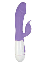 Load image into Gallery viewer, Lotus Sensual Massager #6 Silicone Rabbit Vibrator - Purple/White