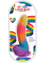Load image into Gallery viewer, Love Bug Silicone Dildo with Suction Cup - Multicolor/Rainbow - 7in
