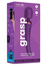 Load image into Gallery viewer, Love Distance Grasp App Controlled Silicone Rechargeable Wand - Purple
