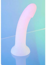 Load image into Gallery viewer, Love to Love Dildolls Galactica Silicone Dildo - Green/Pink