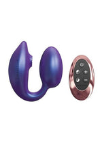 Load image into Gallery viewer, Love to Love Wonderlover Rechargeable Silicone Dual Vibrator with Remote - Iridescent Night - Blue