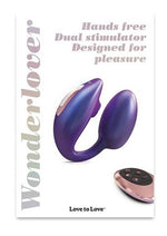Load image into Gallery viewer, Love to Love Wonderlover Rechargeable Silicone Dual Vibrator with Remote - Iridescent Night - Blue