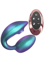Load image into Gallery viewer, Love to Love Wonderlover Rechargeable Silicone Dual Vibrator with Remote - Iridescent - Turquoise