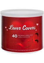 Load image into Gallery viewer, Lover Covers Mixed Lubricated Latex Condoms 40 Each Per Tin Can
