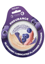 Load image into Gallery viewer, Lubricated Flavored Endurance Condoms 3 Per Pack - Blueberry
