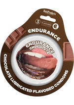 Load image into Gallery viewer, Lubricated Flavored Endurance Condoms 3 Per Pack - Chocolate - Chocolate
