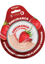 Load image into Gallery viewer, Lubricated Flavored Endurance Condoms 3 Per Pack - Strawberry
