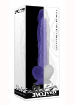 Load image into Gallery viewer, Luminous Stud Dildo with Balls - Glow In The Dark/Purple
