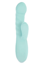 Load image into Gallery viewer, Luv Heat Up Thruster Rechargeable Silicone Vibrator - Aqua/Blue