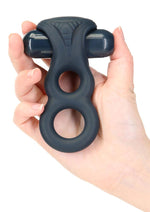 Load image into Gallery viewer, Lux Active Triad Silicone Rechargeable Vibrating Dual Cock Ring with Remote Control