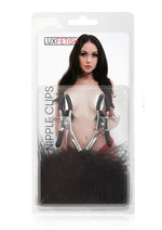 Load image into Gallery viewer, Lux Fetish Feather Nipple Clamps - Black

