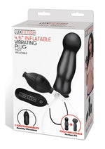 Load image into Gallery viewer, Lux Fetish Inflatable Vibrating Butt Plug with Remote Control - Black - 4.5in
