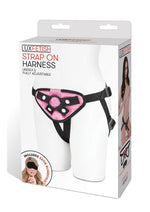 Load image into Gallery viewer, Lux Fetish Pink Velvet Strap-On Harness Adjustable - Pink
