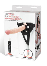 Load image into Gallery viewer, Lux Fetish Realistic Vibrating Dildo with Harness Remote Control - Vanilla - 8.5in
