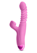 Load image into Gallery viewer, Luxe Nova Rechargeable Silicone Rabbit Vibrator - Pink
