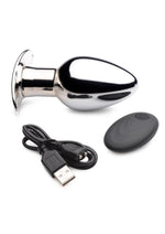 Load image into Gallery viewer, Master Series Chrome Blast 7x Rechargeable Anal Plug with Remote Control

