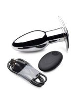 Load image into Gallery viewer, Master Series Chrome Blast 7x Rechargeable Anal Plug with Remote Control
