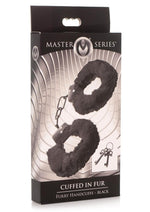 Load image into Gallery viewer, Master Series Cuffed In Fur Furry Handcuffs - Black
