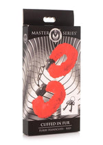 Load image into Gallery viewer, Master Series Cuffed In Fur Furry Handcuffs - Red
